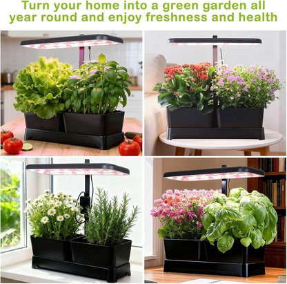 Indoor Garden Led Grow Light Planter Pots, Herb Kitchen Garden Grow Kit, Full Spectrum LED Plant