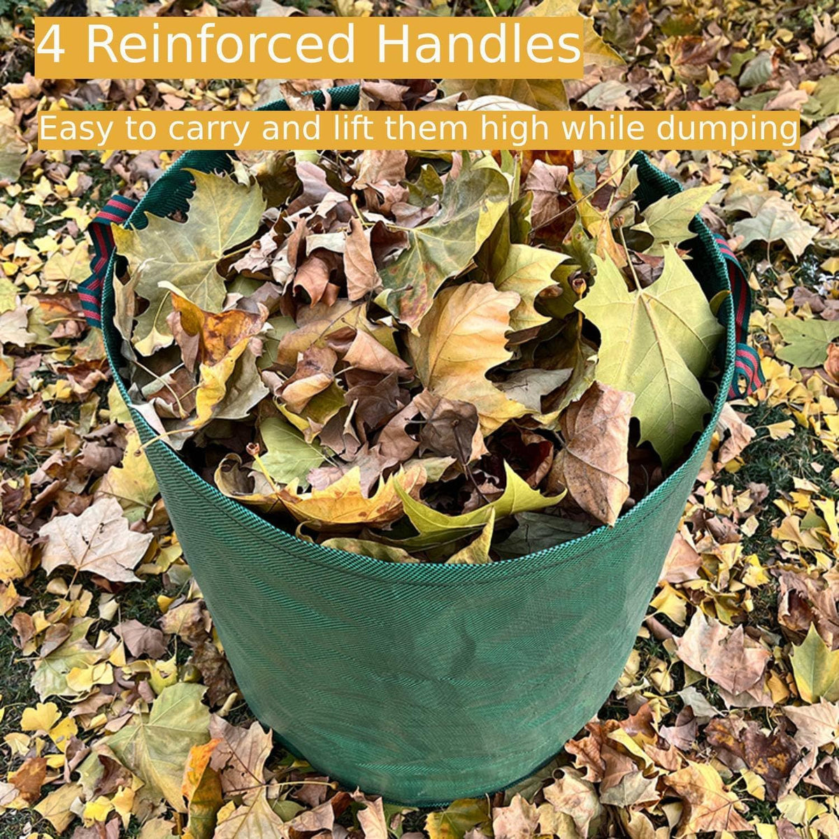 4-Pack 106 Gallon Leaf Bags & Yard Waste Collector - Reusable Standable Lawn/Garden/Camping