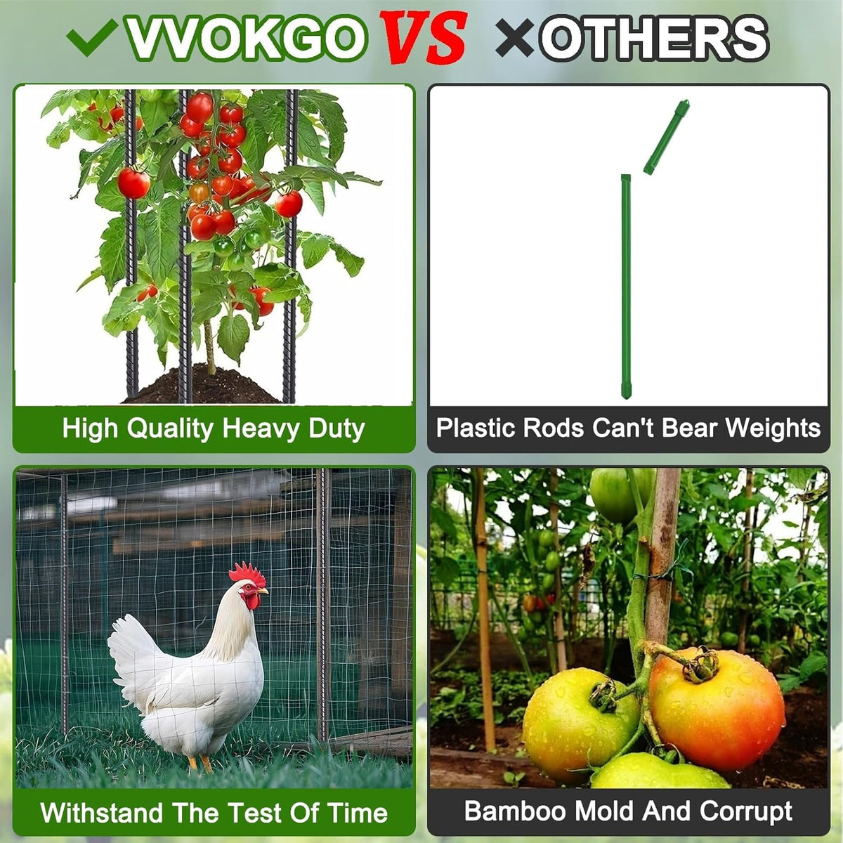 VVOKGO Rebar Stakes 36 Inch 16-Pack Concrete Form Stakes Heavy Duty Straight Ground Anchors, 3/8"