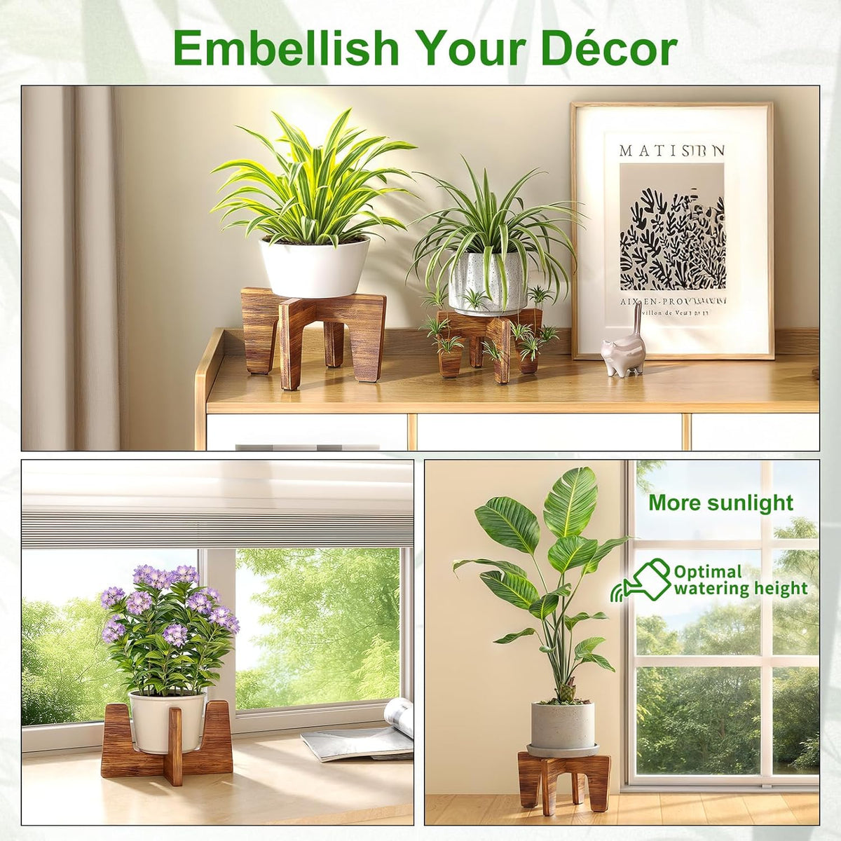 Plant Stands Indoor Outdoor, Plant Risers for Inside Pots Sturdy Short Plants Holder, Flower Pot