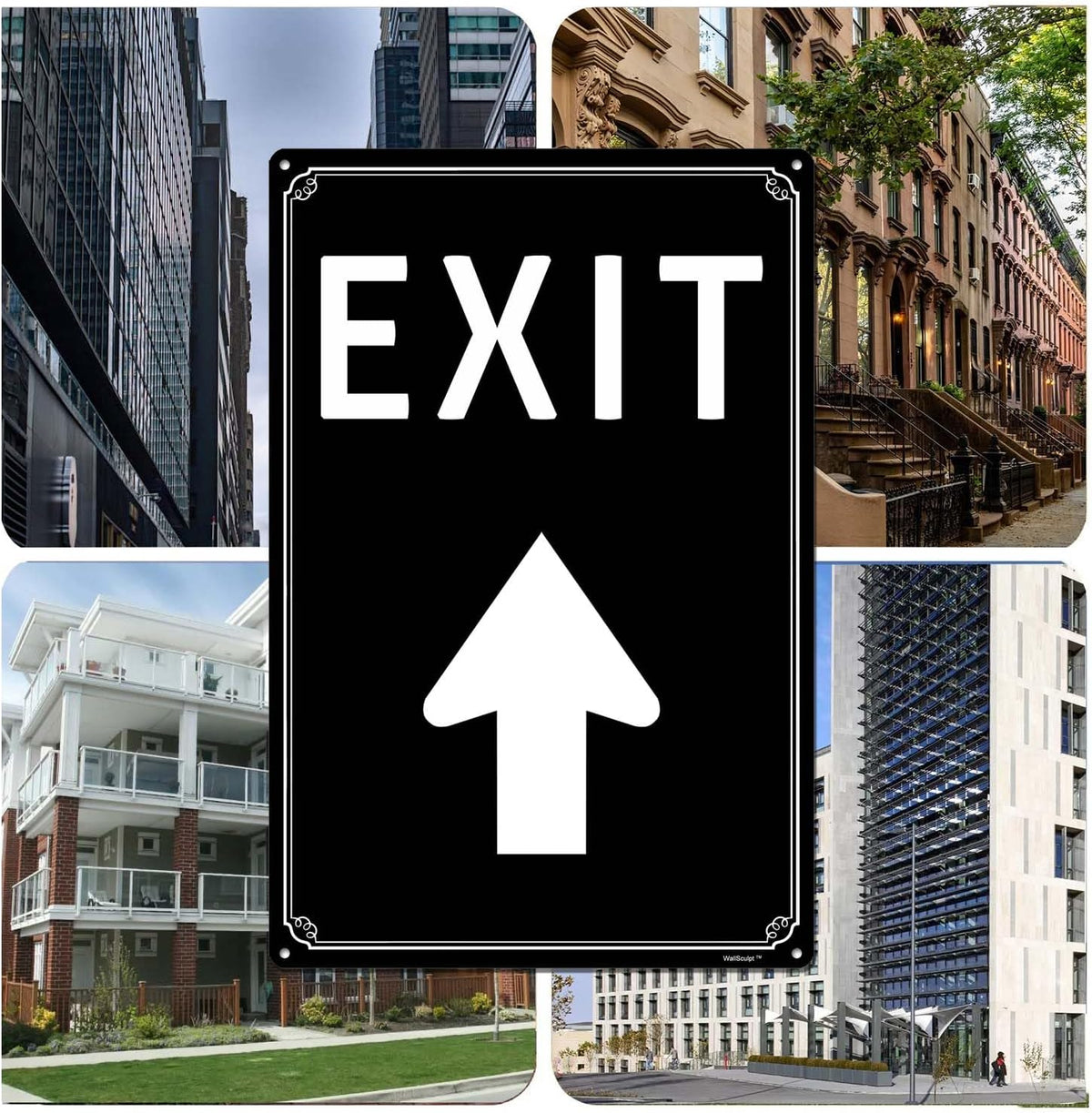 8x12" Exit Sign with Up Arrow - High-Intensity Aluminum Parking Lot Sign, Weatherproof &