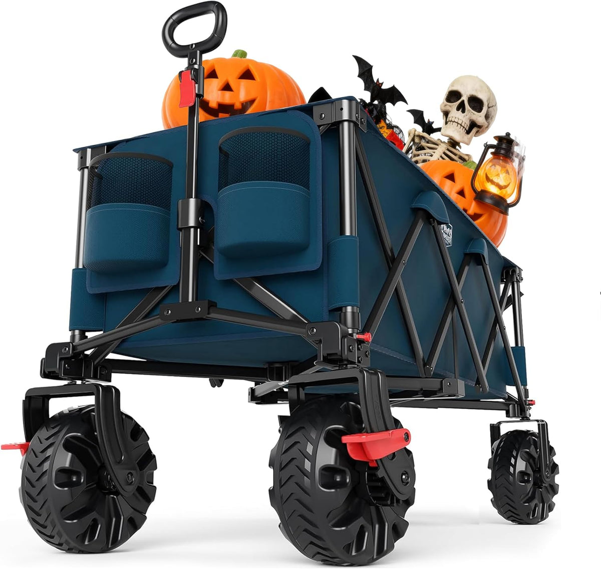 Timber Ridge 51.2" Extended Collapsible Wagon - Heavy-Duty Utility Cart with All-Terrain Wheels