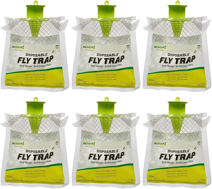 Rescue! Outdoor Disposable Hanging Fly Trap - 6 Traps