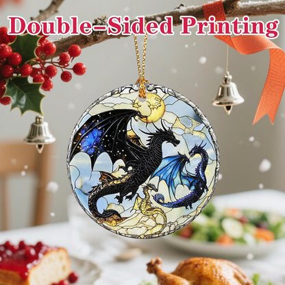 Christmas Ornament, Christmas Decoration, Ceramic-Style Dragon Ornament, Heirloom Keepsakes