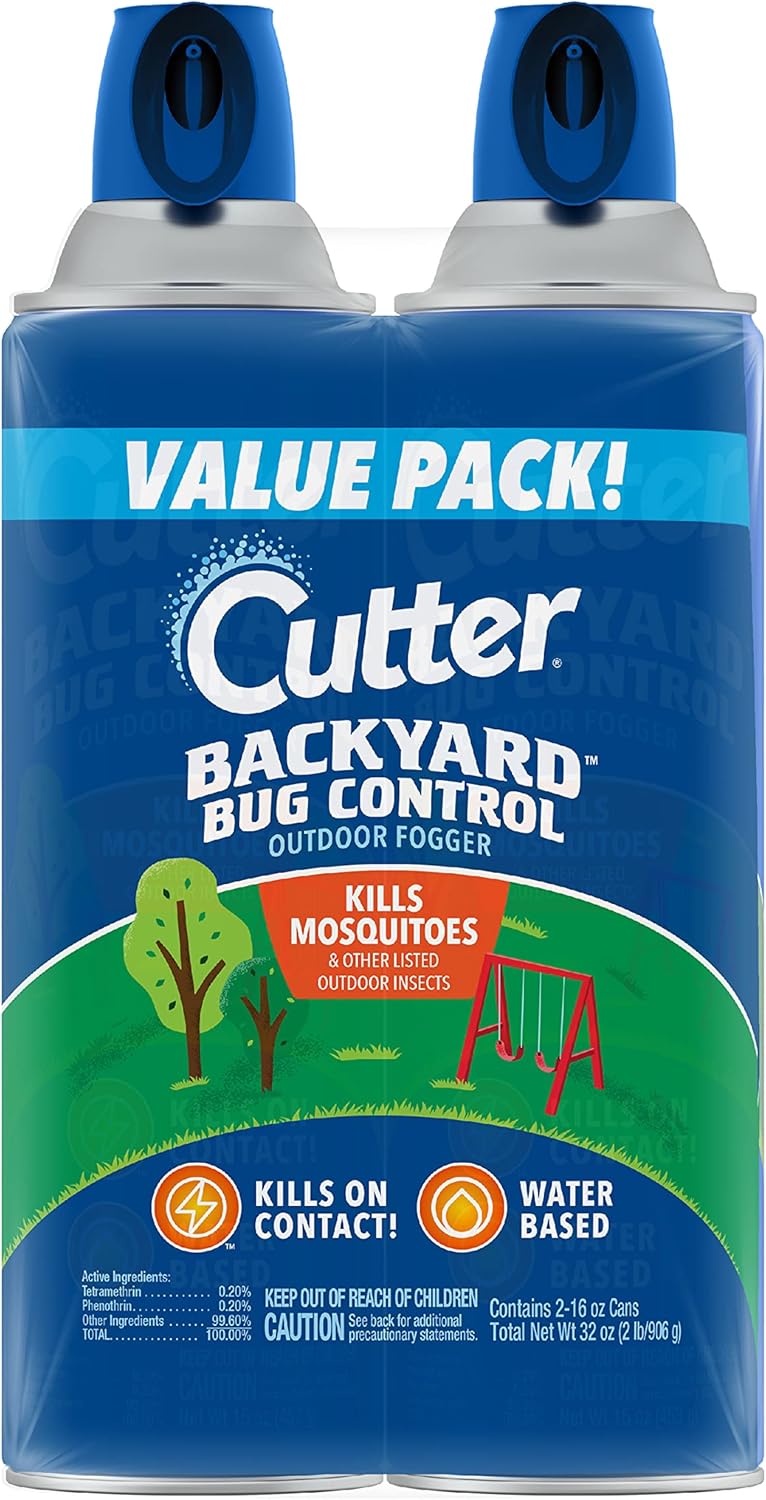 Cutter Backyard Bug Control Outdoor Fogger (2 Pack), Kills Mosquitoes, Fleas & Listed Ants, 16 fl