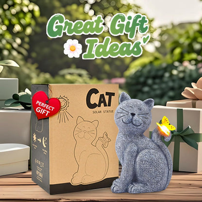 Nacome Cat Outdoor Statues for Garden: Outside Decor with Butterfly Clearance for Yard Art Lawn