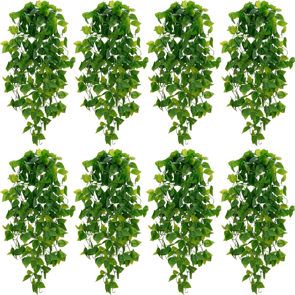BLEUM CADE Fake Hanging Plants, 8pcs Artificial Hanging Plant, Faux Pothos Vines Hanging Plant