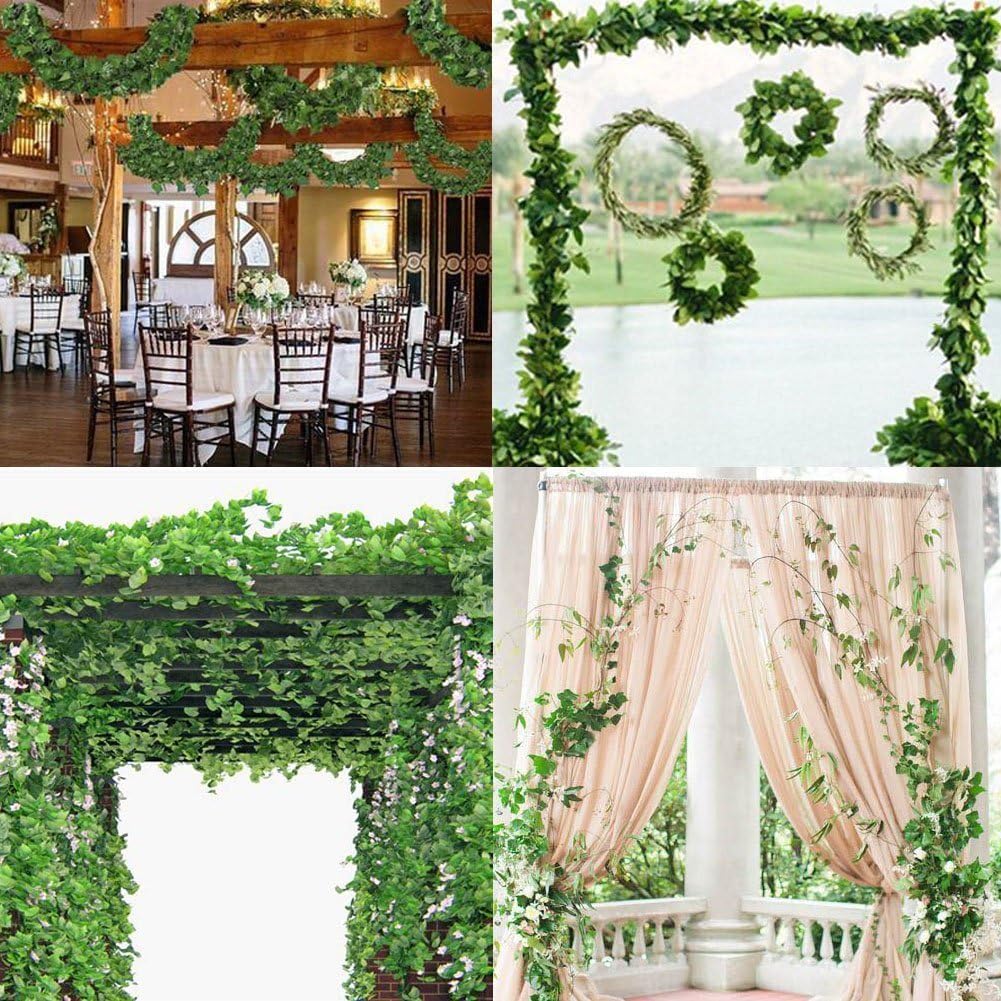 Unilove 168 feet Fake Foliage Garland Leaves Decoration Artificial Greenery Ivy Vine Plants for