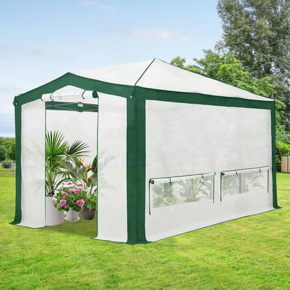 EAGLE PEAK 12x8 Portable Walk in Greenhouse with Polyester Reinforced Corners, Instant Pop up