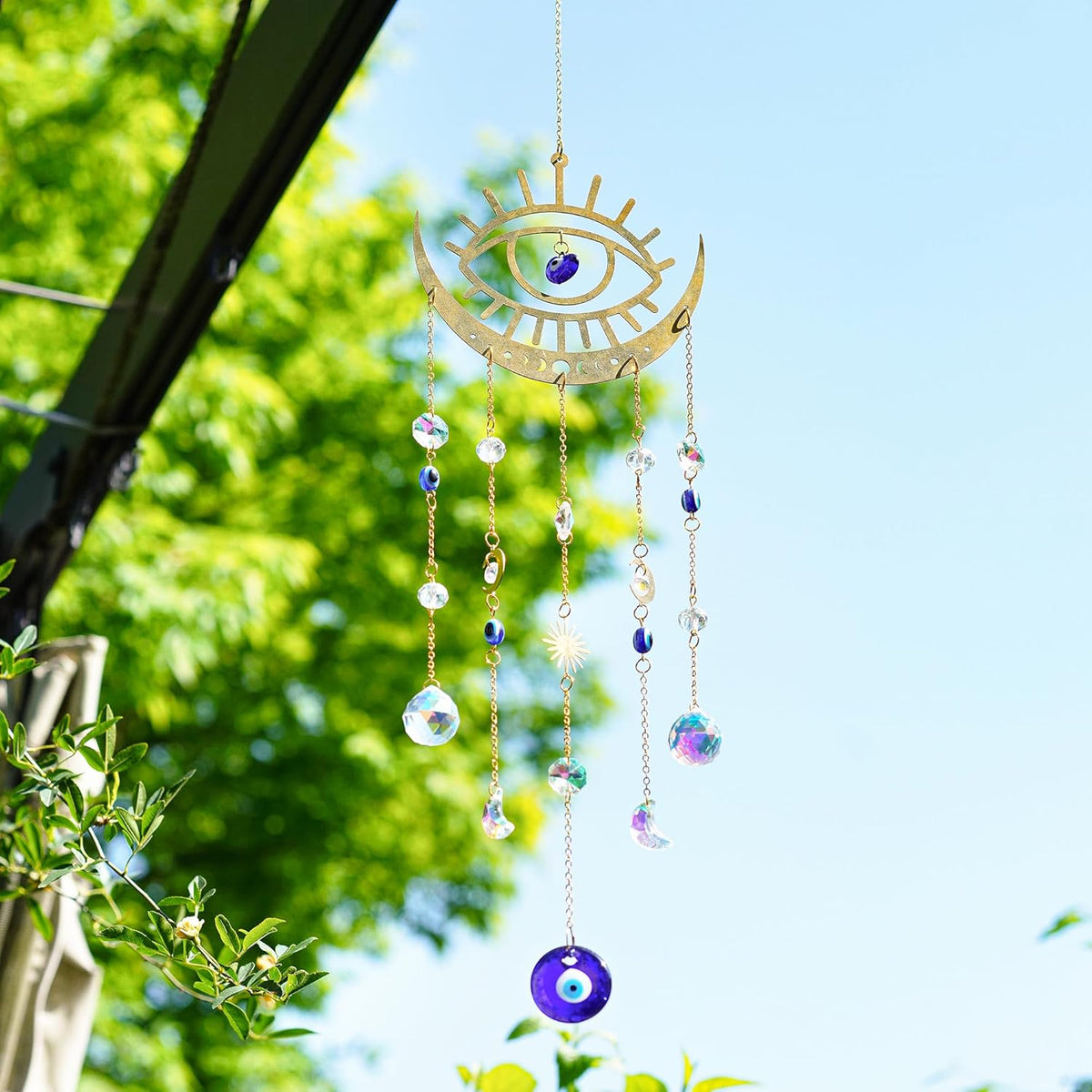 H&D HYALINE & DORA Crystal Suncatcher Evil Eye Sun Catchers for Windows Hanging Indoor Outdoor Home