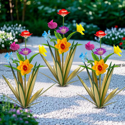 Homight Metal Agave Plant Outdoor Decoration Outdoor Garden Decoration Daffodils Flowers Mexican