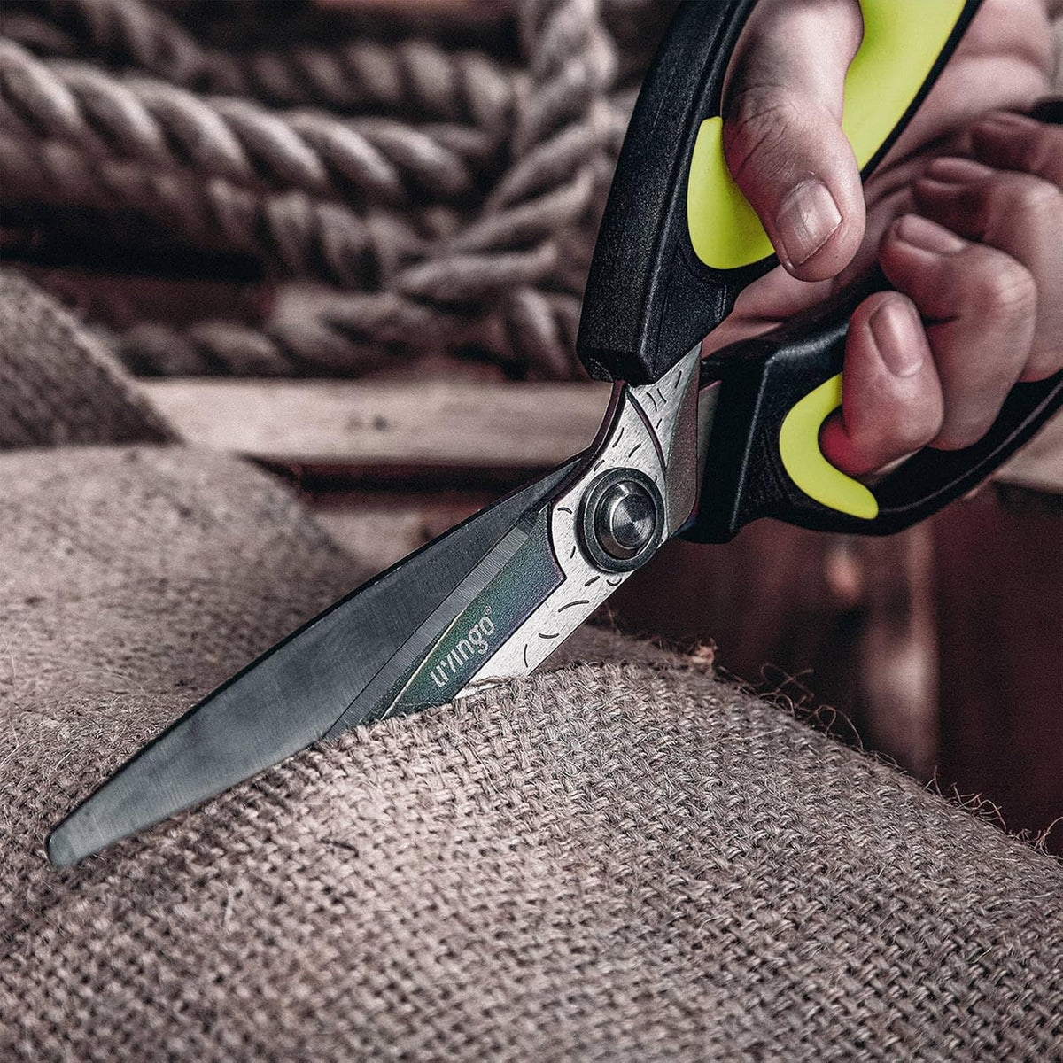 LIVINGO Heavy Duty Industrial Scissors: 10" Utility Stainless Steel Sharp Scissors all Purpose