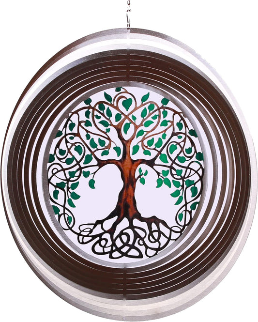 ISEO Tree of Life Wind Spinner for Yard and Garden, Hanging Outdoor Decor, Yard Art, Porch and