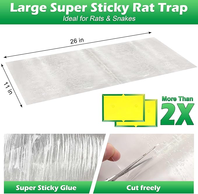 12 Pack Large Super Sticky Glue Traps for Mice and Rats, Rat Mouse Sticky Traps Glue Board for