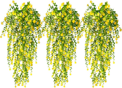 RECUTMS Outdoor Fake Hanging Plants,Hanging Plant Vine with Lights,Faux Eucalyptus Leafs Greenery