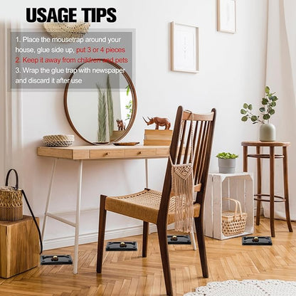 Qualirey 24 Pieces Mouse and Insect Glue Traps Baited Sticky Plastic Boards for House Rodents
