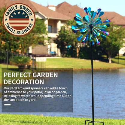 DECOROCA Kinetic Wind Spinners Outdoor - Large Metal Wind Sculptures & Spinners for Yard Patio Lawn