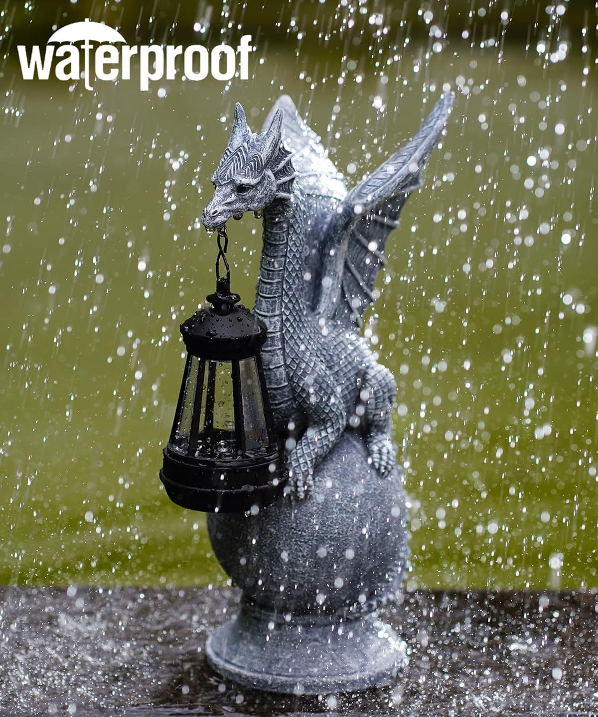 Qeeman Dragon on Ball Statues: Garden Decor Outdoor Decorations Art Figurine for Patio Balcony Yard