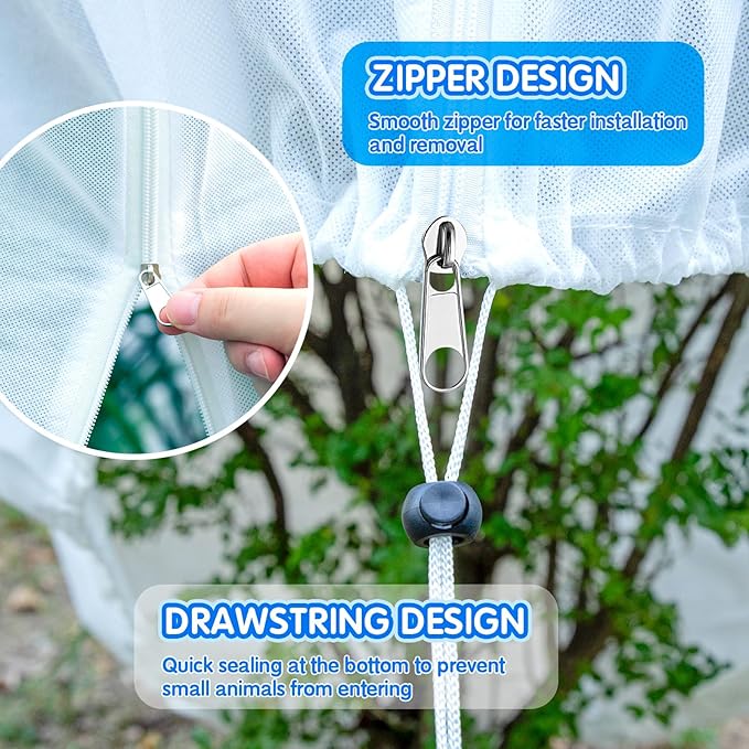 7.9×5.9FT Tree Covers for Winter, Plant Covers Freeze Protection with Drawstring and Zipper, Frost