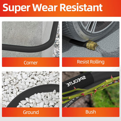 SPECILITE Garden Water Hose 100 ft x 5/8 in Heavy Duty, Flexible and Lightweight, Burst 600 psi