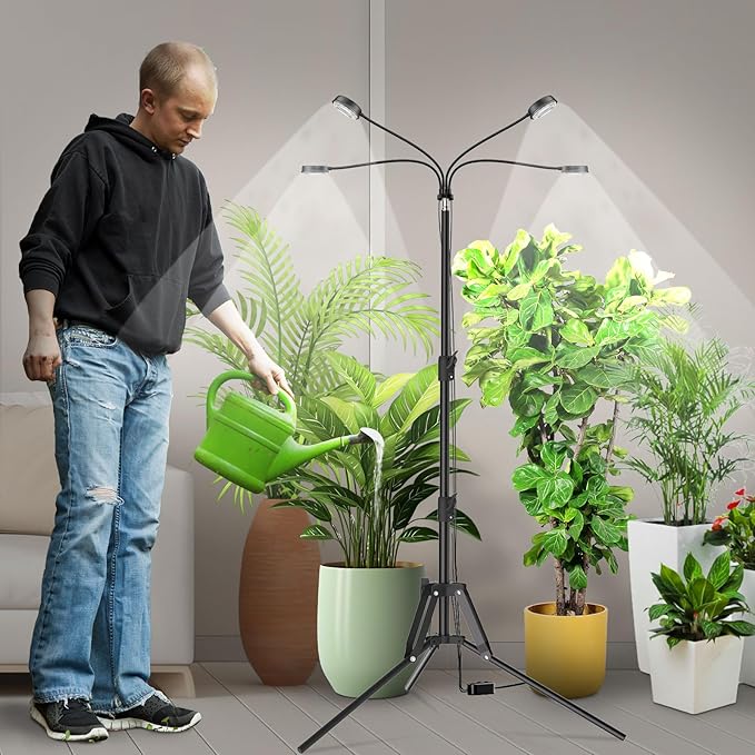 SANSI Grow Lights for Indoor Plants, 4 Head Dimmable Plant Lights for Indoor Growing, 40W 35"-65"