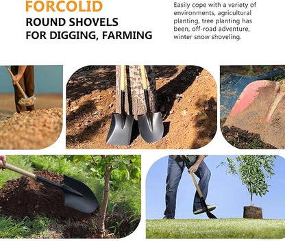 Shovel for Digging,Heavy Duty Garden Shovel with D-Handle,41 Inch Round Point Wooden Handle,Ideal
