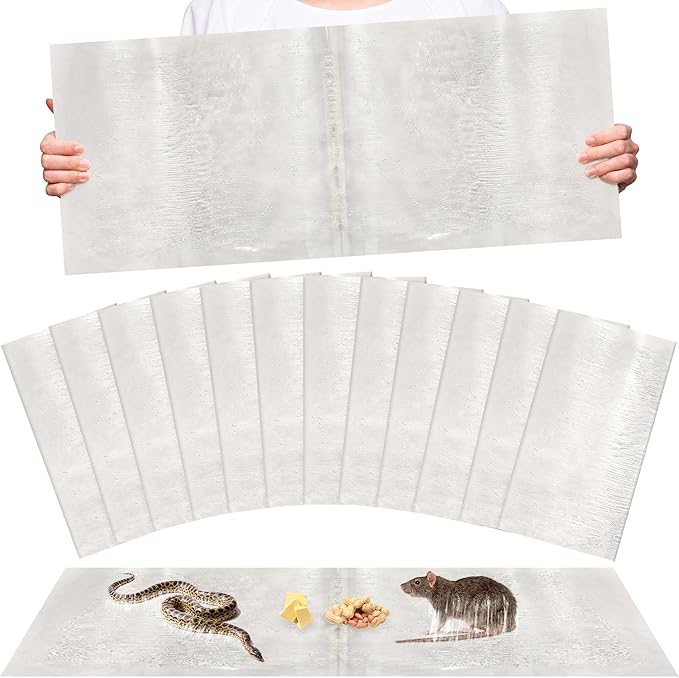 12 Pack Large Super Sticky Glue Traps for Mice and Rats, Rat Mouse Sticky Traps Glue Board for