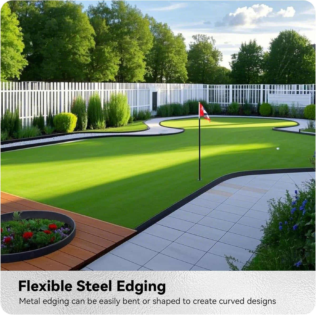 Worth Galvanized Steel Landscape Edging 4.5" x25' Metal Garden Edging Roll Flexible Bender Border