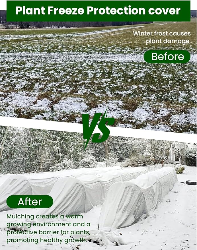 Plant Covers Freeze Protection, 10 ft x 33 ft 1.0 oz/yd² Reusable Frost Protection Floating Row