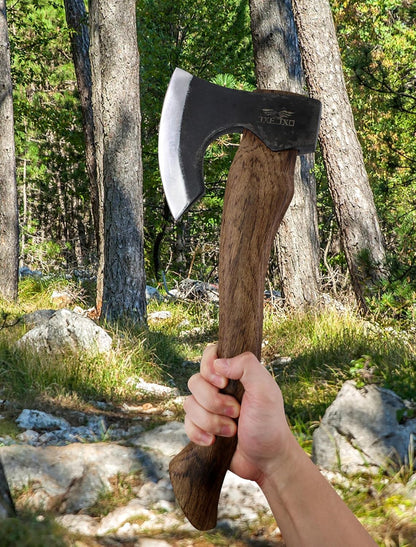 The Berserker - Camping Hatchet - Bushcraft Axe for Wood Chopping Carving- 15.7" Hand Axe with