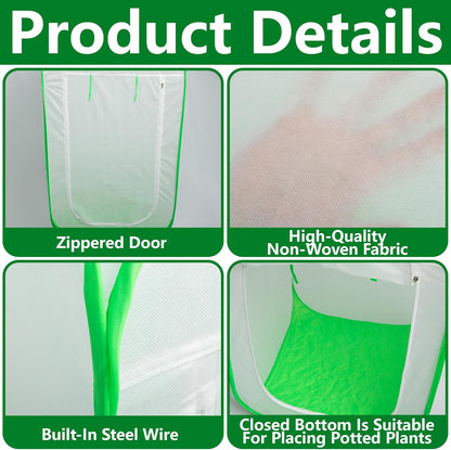 35 x 35 x 59 Inch Pop Up Winter Frost Plant Cover, Gardening Plants Freeze Protection Tent, Warm