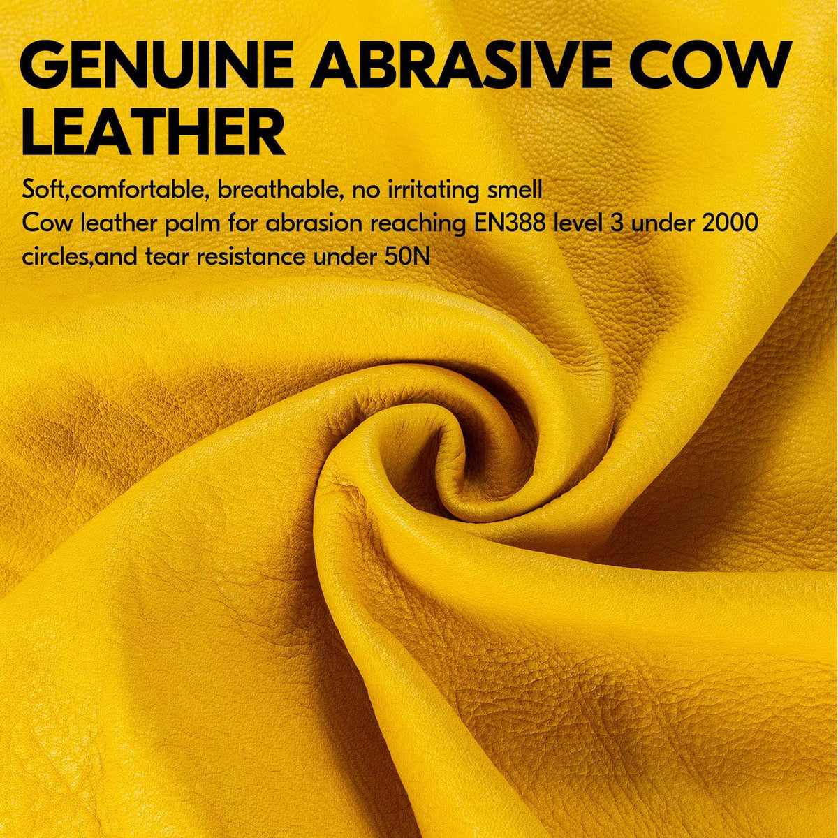 Vgo... Safety Work Gloves Men,Extra-long Cuff Thornproof,Premium Cow Grain Leather,Anti-abrasion