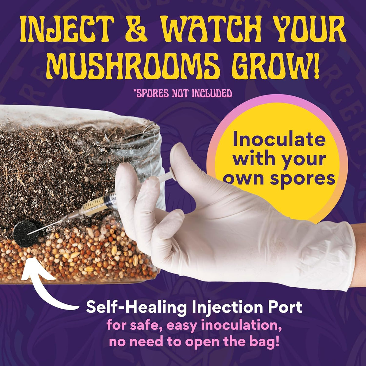 2 LB 2-Pack All-in-One Grow Bag: Up to 32oz of Mushrooms! Nutrient-Enhanced, Injection Port, Just