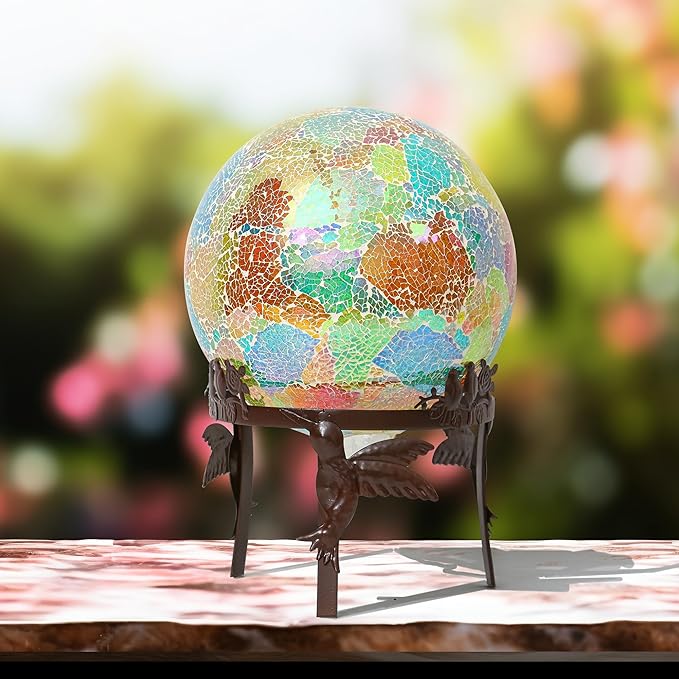 Topadorn 10/12 Inch Gazing Ball Stand - Heavy Duty Metal Garden Globe Holder for Decorative Gazing