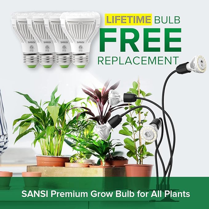 SANSI LED Grow Lights for Indoor Plants, Lifetime Free Bulb Replacement, 600W Full Spectrum