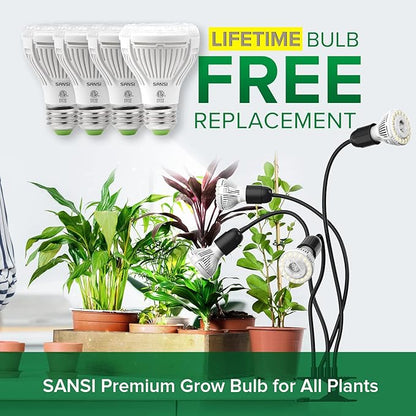 SANSI LED Grow Lights for Indoor Plants, Lifetime Free Bulb Replacement, 600W Full Spectrum