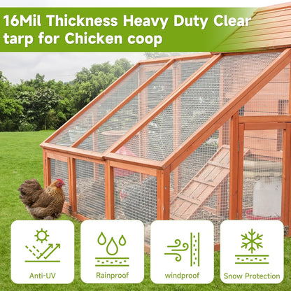 16Ftx20Ft Greenhouse Cover,Clear Plastic Tarps,16Mil Heavy Duty Waterproof tarp with UV Resistance