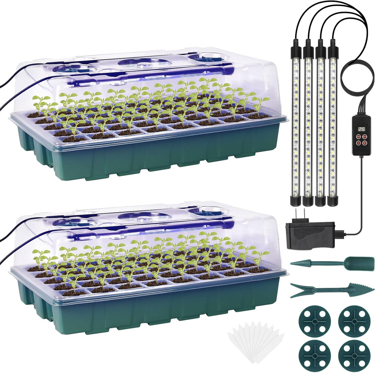 Sondiko Seed Starter Tray with Grow Light, Intelligent Display Digital Controller, 80 Cells Seed