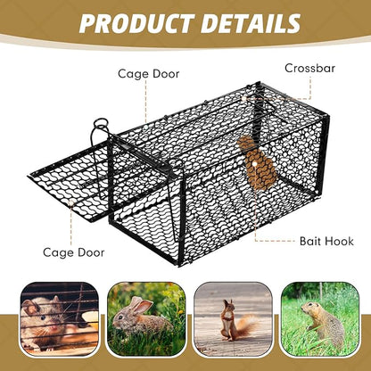 Qualirey 6 Pcs Humane Rat Trap Small Chipmunk Mouse Squirrel Cage Rodent Animal Mice Voles Hamsters