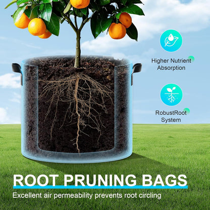Land Guard 4-Pack Fabric Grow Bags 30 Gallon, Thickened Nonwoven Garden Pots, Growing Bags with