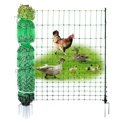ANDMON Electric Poultry Netting, 48" x 164' Electric Fence Netting with Double Spiked Fiberglass