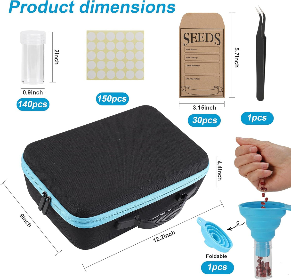 140 Slots Seed Storage Organizer, Garden Saving kit Seed Organizer with 30 Seed Envelopes, Write
