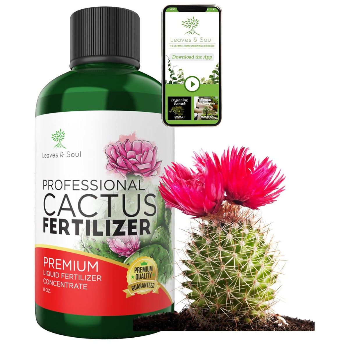 Professional Liquid Cactus Plant Fertilizer | 3-1-2 Concentrate for Flowering Plants |