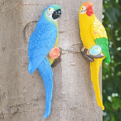 Bird Statue Garden Decorations,Outdoor Resin Bird Figurine Decoration,Bird Statue Real Parrot