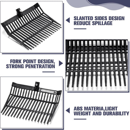 Lasnten Manure Fork Replacement Head, 18 Tines Pitchfork Head with Screws and Nuts, Horse Manure