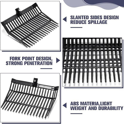 Lasnten 6 Pcs Manure Fork Replacement Head, 18 Tines Pitchfork Head with Screws and Nuts, Horse