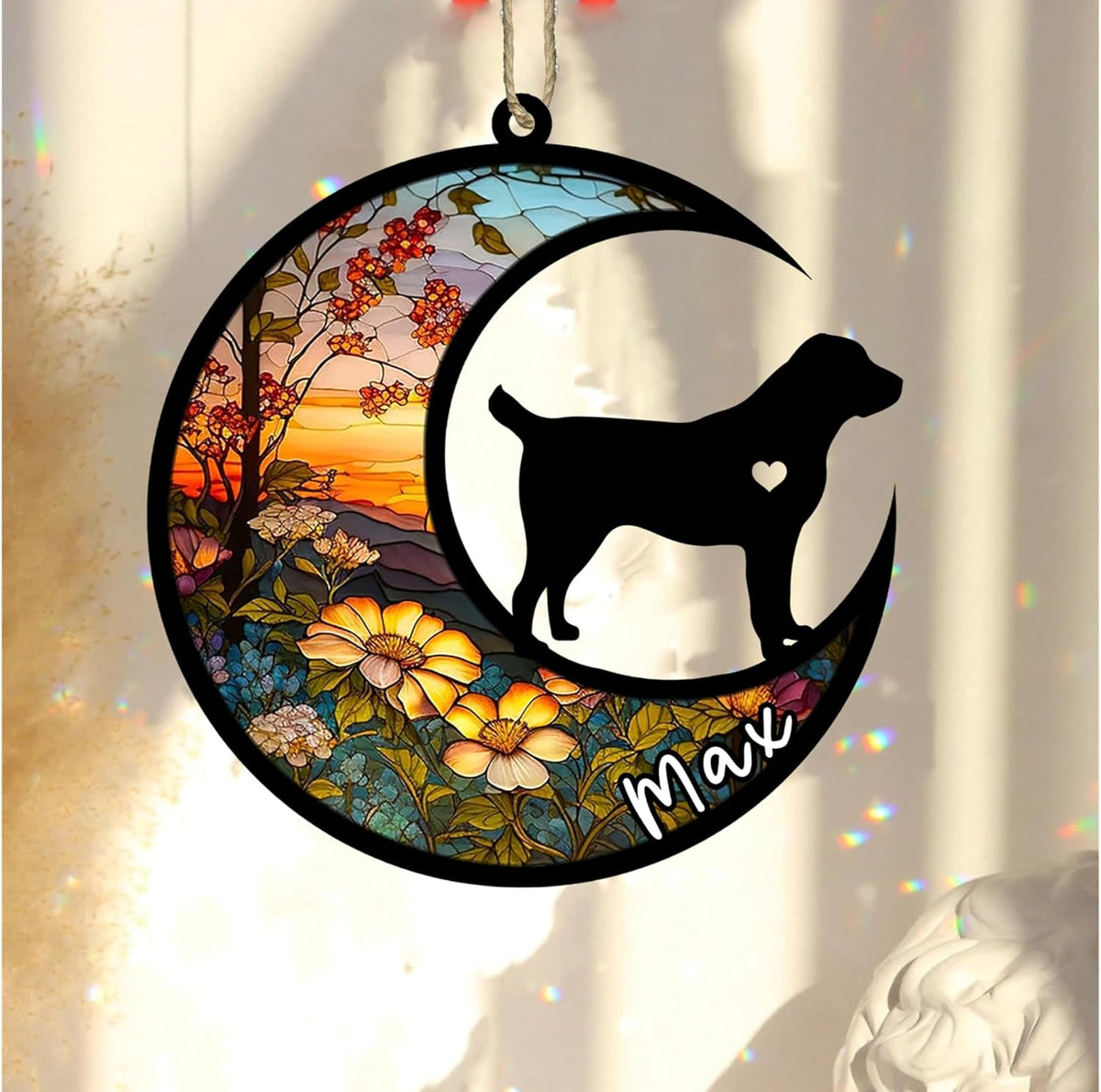 Personalized Dog Memorial, Custom Name Central Asian Shepherd Dog Christmas Ornament with Name