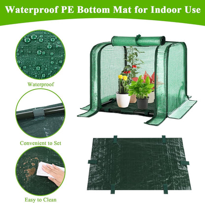 U'Artlines Portable Mini Greenhouse Small Green House with Waterproof Pad 23x13x17 Inch Plant Cover