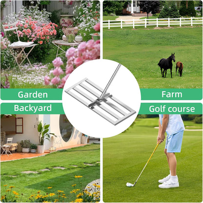 Lawn Leveling Rake 30"x10", Heavy-Duty Stainless Steel Yard Leveling Rake, Professional Soil
