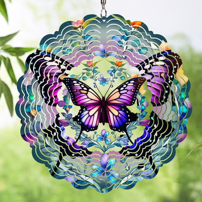 Butterfly Wind Spinners Outdoor - 12 inch Butterflies Outdoor Hanging Wind Sculptures Birthday